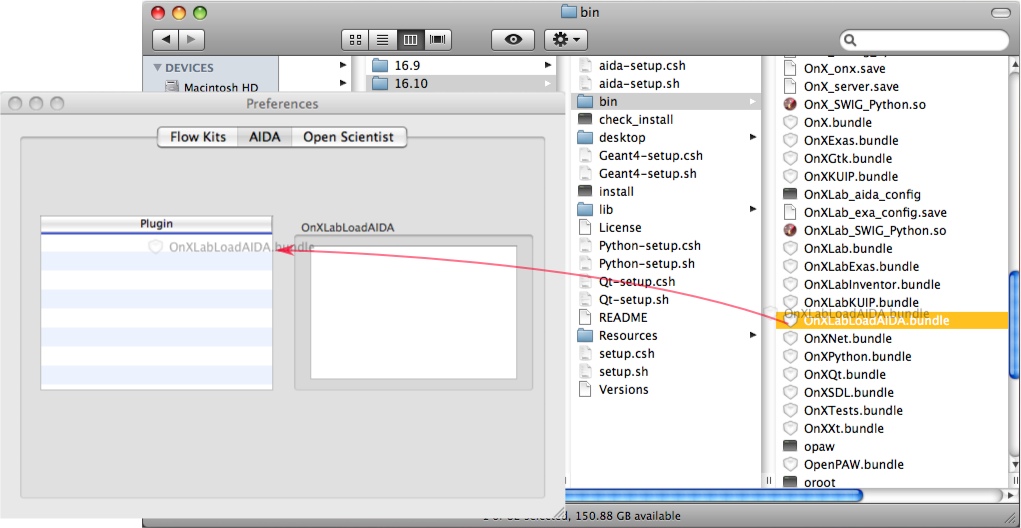 How to drag the AIDA dylib